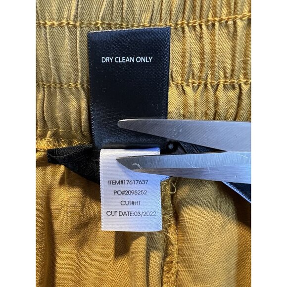 Torrid Mustard Yellow Wide Leg Pants Pull On Stretch Linen Blend 18 Beach Cruise - Picture 6 of 9